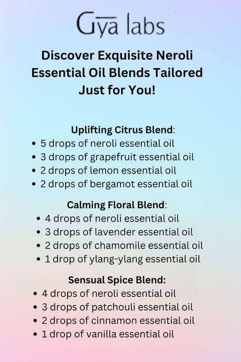 Neroli essential oils are a luxurious way to enhance your well-being. They promote relaxation, reduce stress, and improve mood. Discover the perfect neroli oil blend for you today! Neroli Diffuser Blends, Neroli Essential Oil Blends, Essential Oil Perfumes Recipes, Neroli Essential Oil, Candle Diy, Neroli Oil, Essential Oils For Massage, Herbs Garden, Oil For Skin