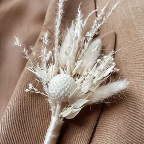 Dried Flower Boutonniere, Boutonniere White, Groomsmen Buttonholes, White Boutonniere, Flower Boutonniere, Rustic Boutonniere, Button Holes Wedding, Boho Flower Crown, Rose Bridal Bouquet