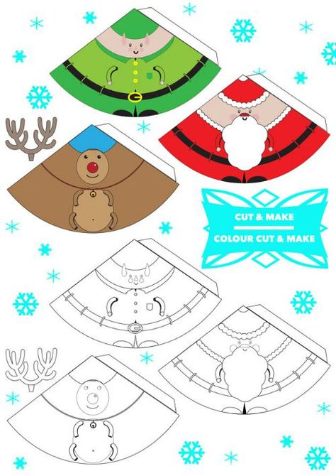 Christmas Printable Templates, Christmas Printable Activities, Free Christmas Crafts, Printable Christmas Ornaments, Printable Christmas Decorations, Diy Natal, Ornaments Ideas, Christmas Cutouts, Christmas Cones