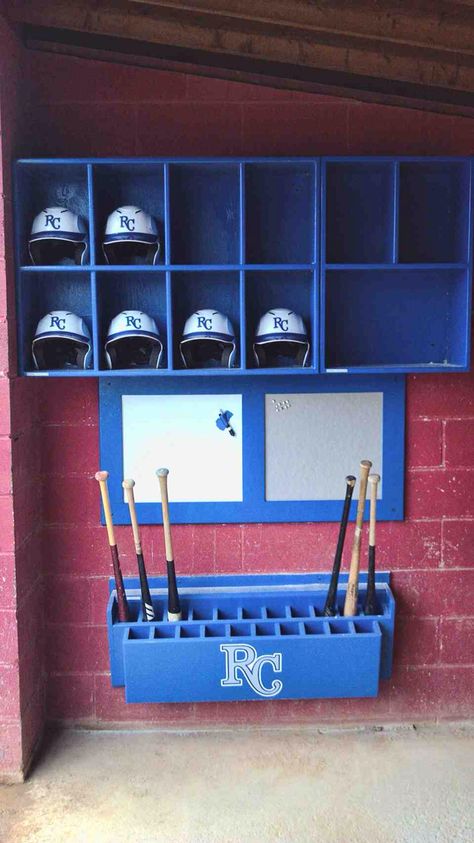 Organize Baseball Game Room, Baseball Dugout Ideas, Dugout Ideas, Diy Dugout, Baseball Furniture, Dugout Organization, Softball Dugout, Softball Team Mom, Baseball Poses