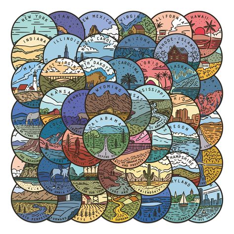 50pcs continent scenery cute student learning stickers outdoor play stickers learning toy stickers decorative waterproof stickers State Stickers, American Stickers, Diy Water Bottle, Luggage Stickers, Cute Funny Cartoons, Travel Stickers, Botol Air, Craft Stickers, Diy Stickers