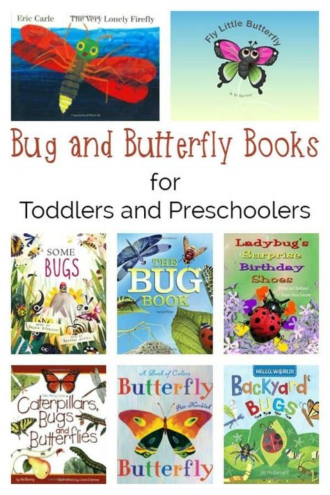 Dig down, grab a magnifying glass and go on a bug hunt with these Bug and Butterfly books for your junior naturalists - aimed at Toddlers and Preschoolers. Butterfly Lessons, Books For Preschool, Best Toddler Books, Caterpillar Book, Butterflies Activities, Books For Toddlers, Butterfly Books, Butterfly Life Cycle, Toddlers And Preschoolers