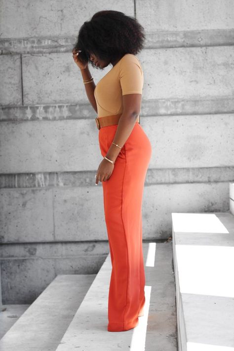 Khaki And Orange Outfit, Orange And Khaki Outfits For Women, Orange And Khaki Outfits, Brown And Orange Outfits For Black Women, Beige And Orange Outfit, Brown And Orange Outfit, Khaki Outfits For Women, Ulta Outfits, Orange And Brown Outfit