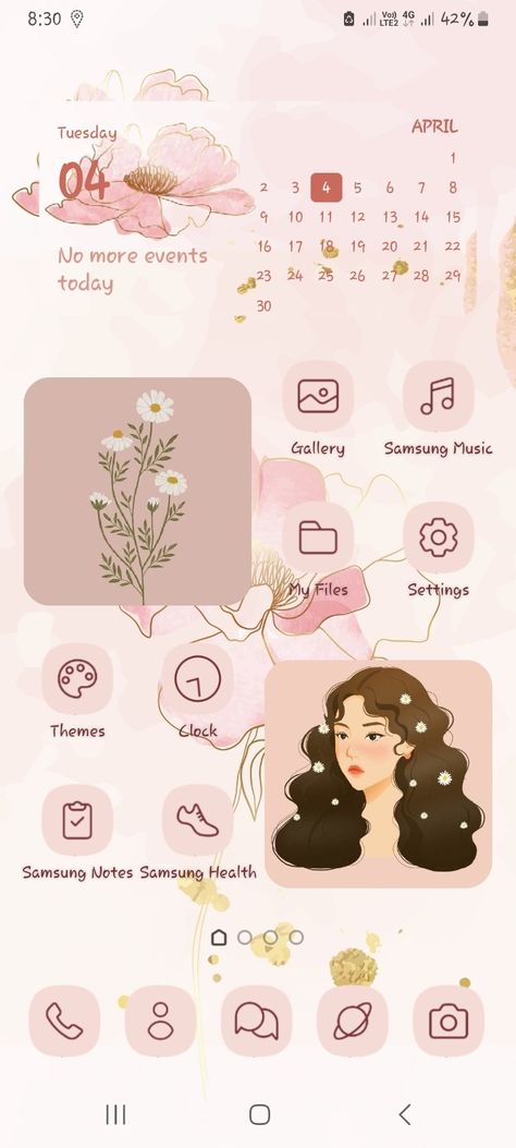 Samsung theme Samsung Tablet Aesthetic Layout, Samsung Themes Aesthetic, Samsung Theme Ideas, Samsung Galaxy Themes, Samsung Homescreen, Samsung Pink, Samsung Themes, Samsung Galaxy Tablet, Phone Decoration