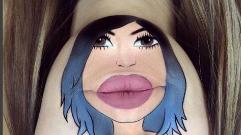 chin art kylie kardashian Kylie Kardashian, Laugh At Yourself, Upside Down, Cartoon Network, A Thing, Cartoon Characters, Family Fun, Face Paint, Halloween Face Makeup