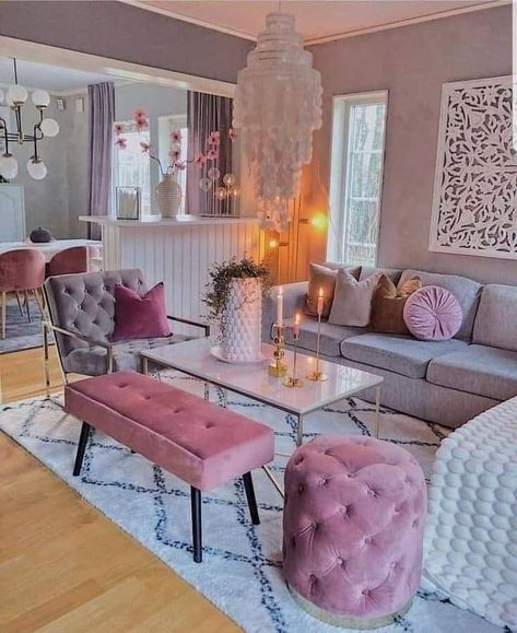 Pink House Decor, House Decor Living Room, Pink Living Room Decor, Living Room Decorations, Colourful Living Room Decor, Pink Living Room, Colourful Living Room, Small Living Room Decor, Pink House