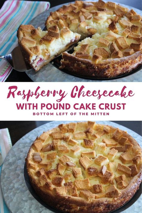 Easy Cream Cheese Filling, Rasberry Cheesecake, Buttery Pound Cake, Yummy Cheesecake, Cheesecake Crust, Cream Cheese Desserts, Sour Cream Pound Cake, Cream Cheese Pound Cake, Homemade Frosting