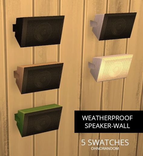 Sims 4 Electronic CC: Weatherproof Speaker     Wall By Ohnorandom Sims 4 Speaker, Sims 4 Cc Mods, Around The Sims 4, Speaker Wall, Hall House, Sims 4 Cc Download, Radiator Heater, Model Nails, Tools And Toys