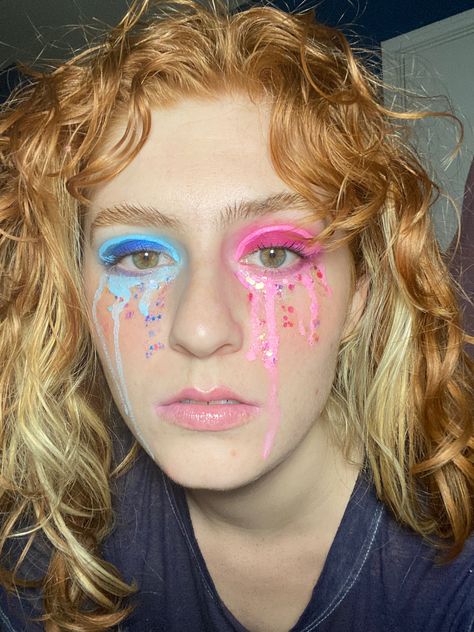 Pink Candy Makeup, Cotton Candy Makeup Look, Cotton Candy Face Paint, Candy Girl Makeup, Popstar Makeup, Candy Makeup Ideas, Battle Makeup, Candy Inspired Makeup, Candy Makeup Look