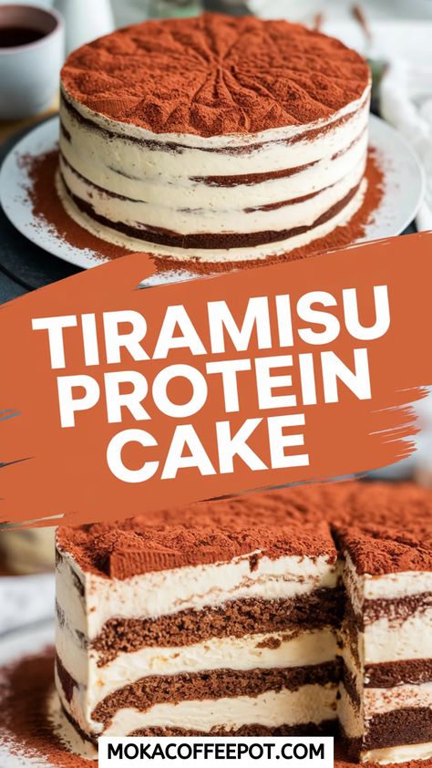 Tiramisu Protein Cake Recipe Protein Bread Pudding, Healthy Tiramisu Recipe, Protein Tiramisu, Protein Cake Recipe, Coffee Protein Smoothie, Coffee Recipes Hot, Protein Goals, Protein Ice Cream Recipes, Espresso Recipes