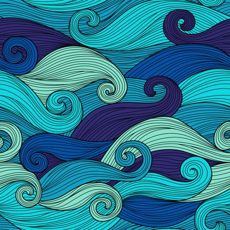 Water Abstract, Abstract Waves, Wave Art, Blue Waves, Wave Pattern, Pattern Illustration, Blue Wallpapers, Ocean Waves, Mural Wallpaper