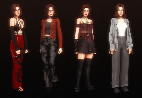 Buffy Sims 4, Maxis Match Grunge Cc, Sims 4 Cc Grunge Clothing, Chocker Top, Ts4 Lookbook, Goth Academia, Sims Outfits, Four One Direction, Sims Baby