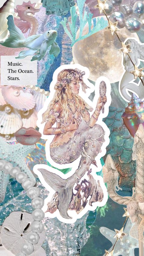 #mermaid #beauty #vibes #wallpaper #aesthetic #ocean #sea #vacation #vintage #stars Penanda Buku, Mermaid Wallpapers, Siren Mermaid, Ocean Girl, Mermaid Lagoon, Mermaid Aesthetic, Mermaid Dreams, Mermaid Life, Pinturas Disney