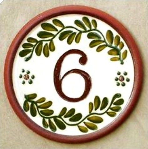 Clay House Number Ideas, Ceramic House Number Plaque, Hand Painted House Numbers, House Number Ceramic, Painted House Number Sign, Painted House Numbers, House Number Ideas, House Number Plates, Ceramic House Numbers