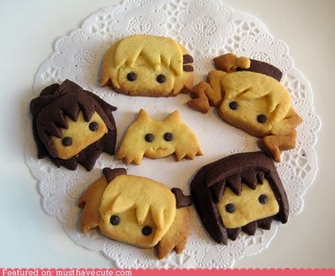 Epicute: Madoka Cookies Choco Biscuit, Cute Snacks, Kawaii Food, Cute Cookies, Cute Desserts, Madoka Magica, Purim, Food Humor, Cute Cakes