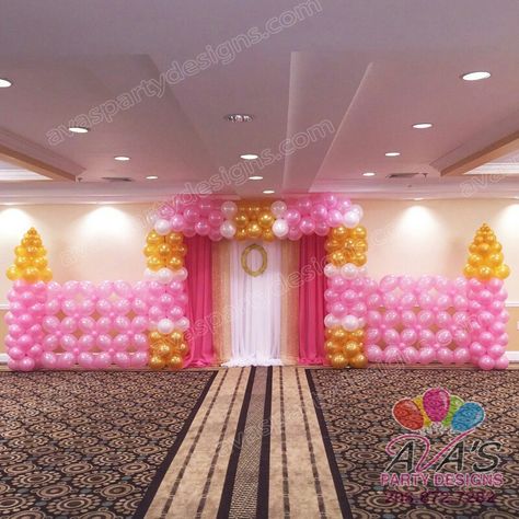 Balloon Castle, Balloon Walls, Ballon Art, Princess Balloons, Princess Birthday Party Decorations, Fabric Draping, Princess Party Decorations, Backdrop Wall