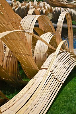 Bamboo Sculpture, Bamboo Art Installation, Bamboo Diy, Bamboo Structure, Organic Structure, Bamboo Architecture, Bamboo Art, New Year Designs, Bamboo Design