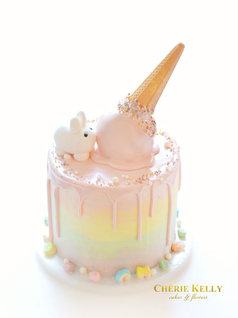 Birthday Cake Unicorn, Buttercream Birthday Cake, Ice Cream Cone Cake, Handbag Cakes, Ice Cream Birthday Cake, Candy Birthday Cakes, Pink Ice Cream, Pastel Cakes, Ice Cream Birthday Party