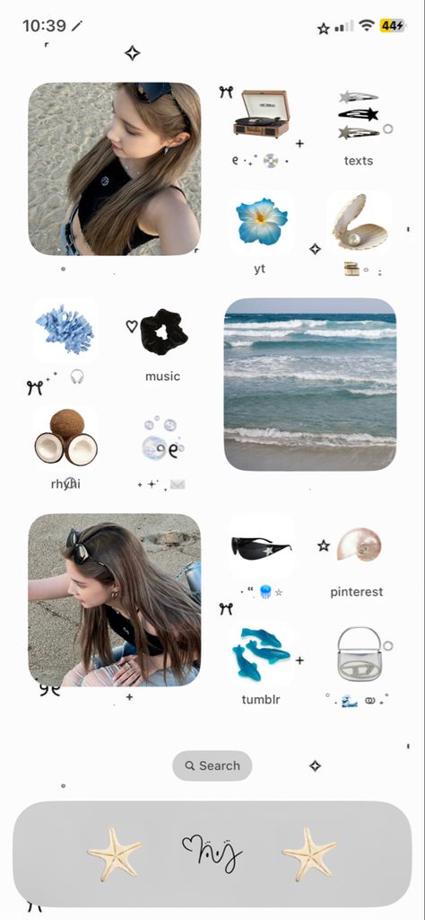 Lockscreen Aesthetic Layout, Aesthetic Homescreen Summer, Summer Theme Home Screen, Summer Aesthetic Homescreen Layout, Iphone Theme Ideas Summer, Ios Summer Aesthetic, Ios Home Screen Ideas Summer, Phone Layouts Aesthetic, Summer Layout Iphone