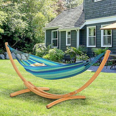 11' Wooden Hammock Stand Universal Fit Garden Picnic Camp Accessories | eBay Wood Hammock Stand, Wood Hammock, Camp Accessories, Wooden Hammock Stand, Wooden Hammock, Hammock Chair Stand, Pergola Pictures, Garden Hammock, Porch Bedroom