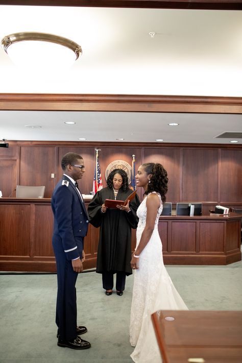 Simple, sweet military courthouse elopement in Wichita, Kansas — PINE & FORGE #wichitaweddingphotographer Military Courthouse Wedding, Air Force Couple, Courthouse Elopement, Tuesday Afternoon, Wichita Kansas, Wichita Ks, Courthouse Wedding, Elopement, Kansas