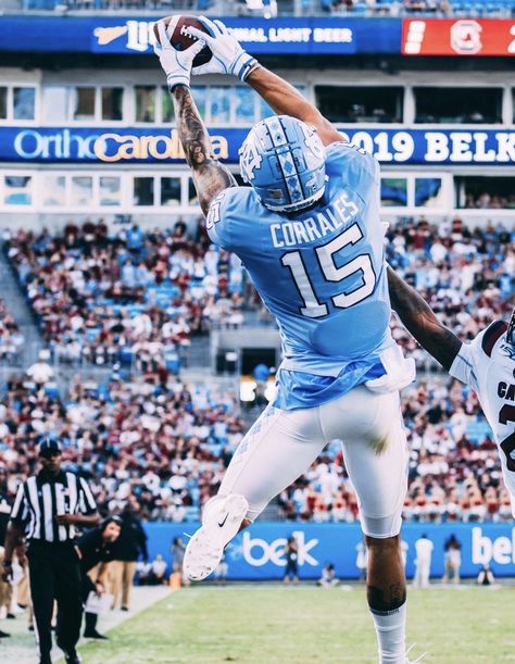 College Football Wide Receiver, Football Wide Receiver, Tar Heels Football, Drip Ideas, Nc Tarheels, College Football Uniforms, Unc Football, Carolina Football, Unc Tarheels