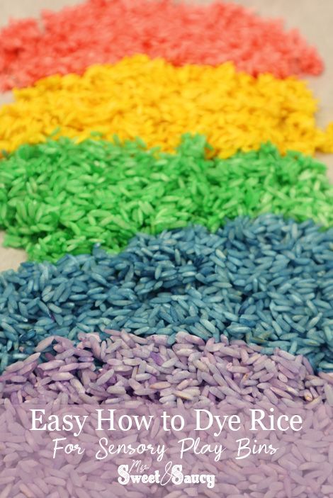 Easy How To Dye Rice for Sensory Play Bins - My Sweet and Saucy How To Color Rice For Sensory Bin, How To Dye Rice, How To Dye Rice For Sensory Play, Dye Rice, Dyed Rice, Rainbow Rice, Dry Rice, Preschool Projects, Colored Rice