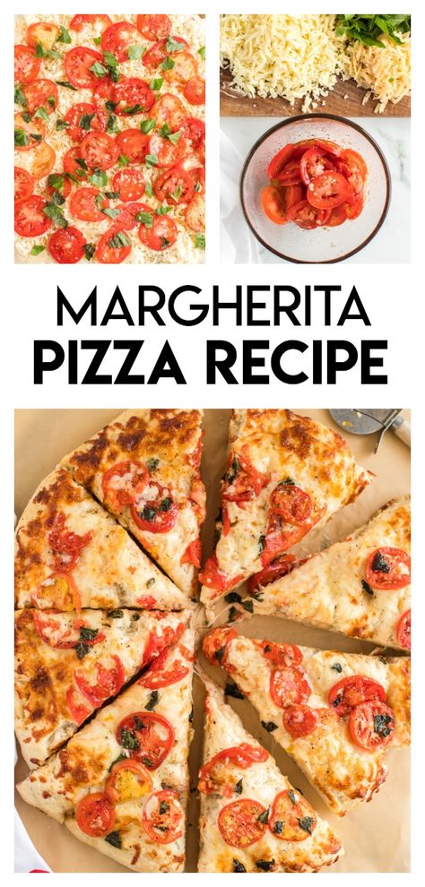 Fresh Tomato Pizza, Simple Pizza Recipe, Biscuit Recipes Dinner, Margherita Pizza Recipe, Family Pizza Night, Simple Pizza, Pizza Margarita, Tomato Pizza, Savory Tarts