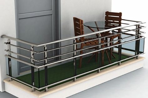 Outdoor Balcony Railing Design Modern, Modern Stair Railing Stainless Steel, Balcony Glass Railing Design, Balcony Railing Design Modern, Aluminium Railing, Staircase Glass Design, Glass Railing Design, Reling Design, Aluminium Balustrades