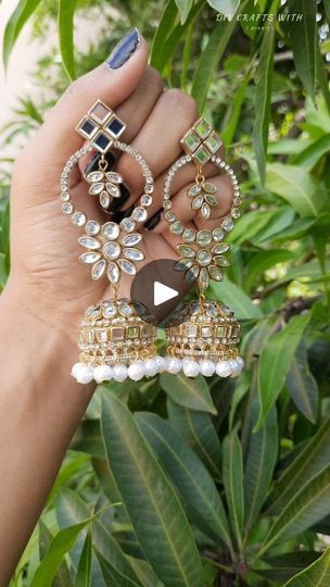 417K views · 48K reactions | JHUMKE 😍 DIY EARRINGS  . . . #diy #diyearrings #diyjewellerymaking #accessories #fashion #style #beauty #earrings #easydiy #explorepage #exploremore #explore #foryou #foryoupage #fypage #trendingearrings #trendingreels #trending #reels #reelsinstagram #reelkarofeelkaro #reelitfeelit #reelsindia #handmadejewelry #handmadewithlove #handmadeearrings | Diy Craft With Minnie  | Vishal Mishra, Vicky Kaushal, Triptii Dimri, Ammy Virk · Jaanam (From "Bad Newz") Diy Kundan Jewellery, Vishal Mishra, Diy Earrings Materials, Vicky Kaushal, Ammy Virk, Fabric Jewellery, Trending Reels, Handmade Jewelry Tutorials, Earrings Diy