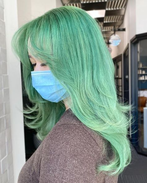 Mint Hair Color, Mint Green Hair, Hair Color Idea, Mint Hair, Mint Chocolate Chip, Airbrush App, Hair Color Pastel, Holiday Hairstyles, Pastel Hair