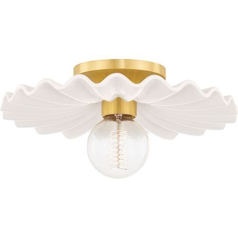 Dorothy Flush Mount, Aged Brass/Cream Classic Lighting, Feminine Design, Delicate Details, Flush Mount Lighting, Aged Brass, Lamps Plus, Flush Mount Ceiling, Brass Metal, Glossy White