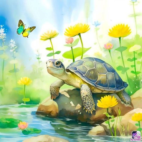 Tortoise Pictures, Tortoise Drawing, Turtle Sketch, Cool Easy Drawings, Water Illustration, Turtle Painting, Marine Animals, Nature Illustration, Preschool Crafts