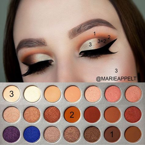 peach Jaclyn Hill Makeup, Jaclyn Hill Eyeshadow Palette, Natural Prom Makeup, Morphe Palette, Makeup 101, Prom Makeup Looks, Jaclyn Hill Palette, Makeup Tutorial Eyeshadow, Palette Makeup