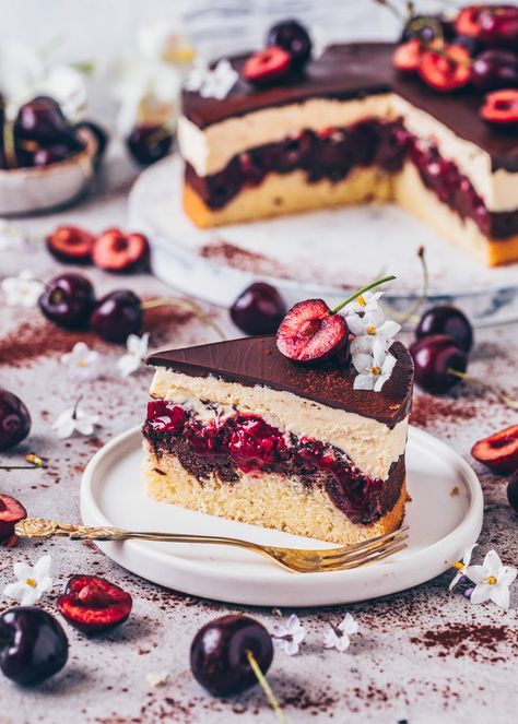 Danube Wave (Vegan Cherry Chocolate Marble Cake) Chocolate Marble Cake, Wave Cake, German Cake, Cherry Chocolate, Cherry Desserts, Cherry Cake, Marble Cake, Pie Cake, Vegan Dessert Recipes