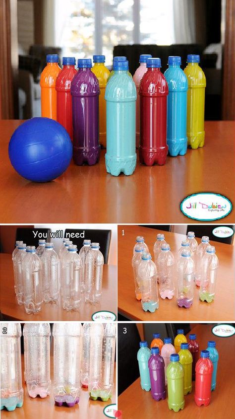 Diy Bowling Pins, Diy Bowling, Diy Sensory Toys, Diy Kid Activities, Fun Outdoor Games, Bowling Games, Baby Toys Diy, Inspiring Pictures, Outdoor Games For Kids