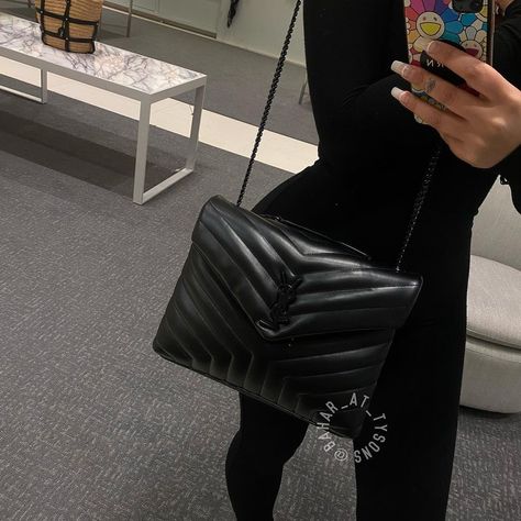 SAINT LAURENT Loulou Medium YSL Matelasse Calfskin Flap-Top Shoulder Bag, Matte Black Hardware $2890 Please dm for link | Instagram Matte Black Hardware, Black Hardware, Quilted Leather, Designer Bags, Leather Shoulder Bag, Matte Black, Calf Skin, Saint Laurent, Bags Designer