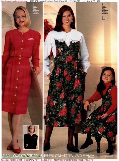 1993 JCPenney Christmas Book, Page 35 - Catalogs & Wishbooks 90s Kids Fashion, Simpul Pita, Vintage Christmas Dress, 90s Christmas, Christmas Attire, 80s Prom Dress, 1960 Fashion, Holiday Photoshoot, 90s Inspired Outfits