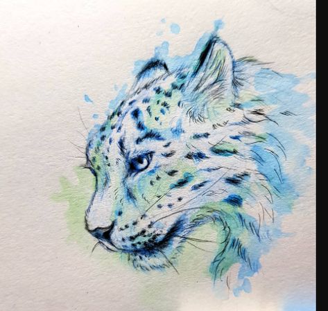 Leopard Sketch, Snow Leopard Drawing, Snow Leopard Tattoo, Snow Leopard Art, Therian Art, Leopard Drawing, Anime Snow, Kitten Tattoo, Drawing Pics