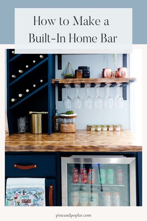 Diy Built In Bar, Diy Dry Bar, Corner Coffee Bar, Stock Cabinet, Refrigerator Ideas, Diy Built In, Drink Fridge, Home Bar Rooms, Beverage Fridge