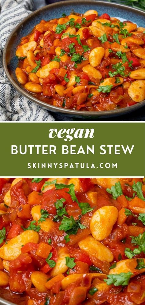 Butter Bean Stew, Beans Recipe Healthy, Butter Bean Soup, Butter Beans Recipe, Easy Butter, Bean Stew, Veggie Soup, Vegetable Stew, Vegan Soups