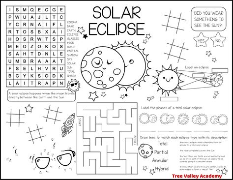 Solar Eclipse 5th Grade, Free Solar Eclipse Activities, Solar Eclipse 2nd Grade, Solar And Lunar Eclipse Worksheet, Solar Eclipse Second Grade, 3rd Grade Spelling Words, 4th Grade Spelling, Eclipse Book, 2nd Grade Spelling Words