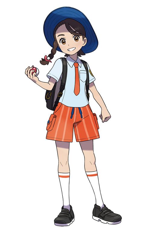 Main Female Character (Scarlet Version) Art - Pokémon Scarlet and Violet Art Gallery Pokemon Main Characters, Pokémon Scarlet Violet, Pokemon Halloween Costume, Pokemon Vs Digimon, Art Pokémon, Pokemon Scarlet And Violet, Female Trainers, Pokémon Scarlet, Pokemon Fusions