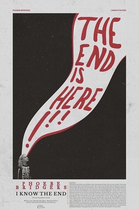 The End Is Near Phoebe Bridgers Poster, Pheobe Bridgers Posters Vintage, Phoebe Bridgers Poster Print, Lyric Poster Phoebe Bridgers, The End Is Here Phoebe Bridgers, Phoebe Bridgers Lyric Poster, Song Lyric Posters Art Prints, Phoebe Bridgers Print, Cool Wall Posters Art Prints