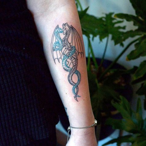 Snake And Dragon Tattoo, Dragon And Snake Tattoo, Siblings Tattoo, Snake Dragon, Sibling Tattoos, Cool Dragons, Inspiration Tattoos, Dragon Tattoo Designs, Thanks For Coming