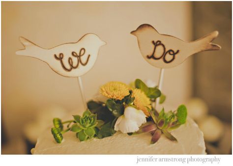 Rustic Wedding Cake Topper Love Birds We Do Vintage Chic Decor by braggingbags on Etsy https://www.etsy.com/listing/110255046/rustic-wedding-cake-topper-love-birds-we Vintage Chic Decor, Bird Cupcakes, Bride Emergency Kit, Vintage Shabby Chic Wedding, Bird Cake Toppers, Wedding Doves, Fancy Font, Country Wedding Cakes, Rustic Wedding Cake Toppers