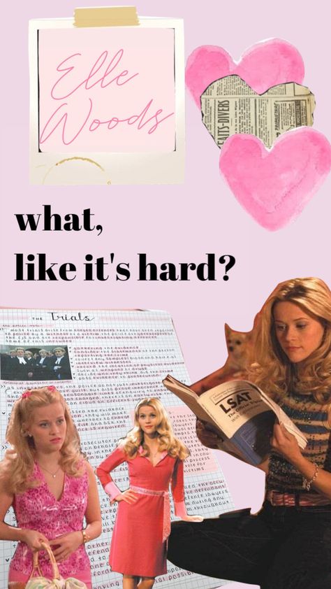 Elle Woods Wallpaper Iphone, Legally Blonde Background, Susie Core, Pink Esthetics, Elle Woods Quotes, Ella Woods, Wall Posters Bedroom, Blonde Movie, Notion Aesthetic