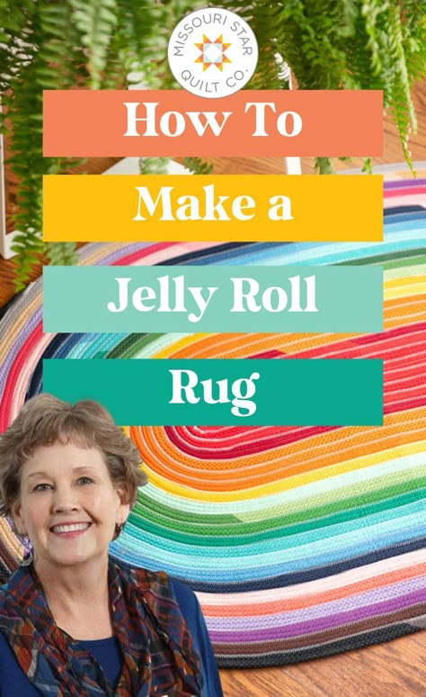 Watch this Free and Easy Jelly Roll Rug Video Tutorial. Jenny demonstrates how to make a beautiful jelly roll rug using 2.5-inch strips of precut fabric (jelly rolls). Braided Rag Rug Diy, Jelly Roll Sewing, Jelly Roll Rug, Jelly Roll Projects, Missouri Star Quilt Tutorials, Diy Jelly, Rag Rug Diy, Rag Rug Tutorial, Jelly Roll Patterns