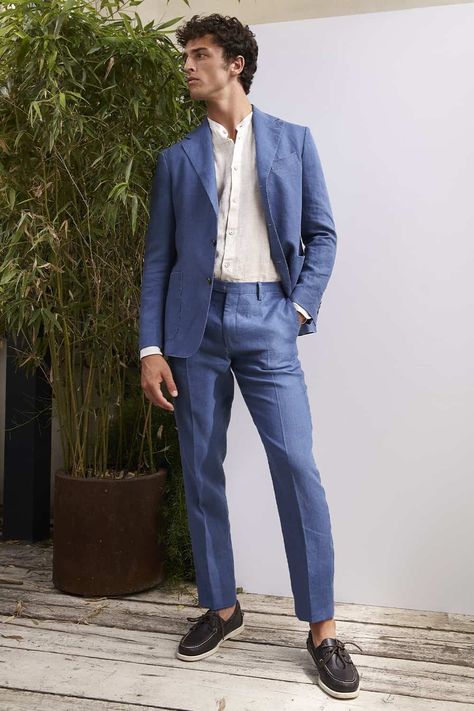 Mens Blue Linen Suit, Blue Summer Suit Men, Smart Casual Groom, Summer Wedding Outfit Guest Men Linen Suit, Blue Wedding Guest Outfit Men, Men’s Spring Wedding Guest Outfit, Spring Groom Suit, Blue Linen Suit Men, Mens Wedding Outfit Guest