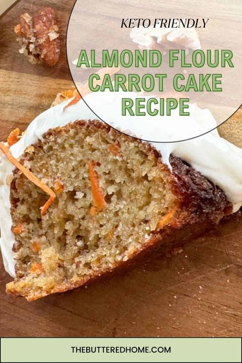 Our keto friendly almond flour carrot cake is perfect for your carrot cake lover. Lower in sugar than the traditional but big on what you love about carrot cake. Almond Flour Cake Recipes, Almond Flour Carrot Cake, Keto Carrot Cake, Low Carb Carrot Cake, Carrot Cake Recipe Healthy, Buttermilk Pound Cake, Almond Flour Cakes, Gluten Free Carrot Cake, Healthy Carrot Cakes